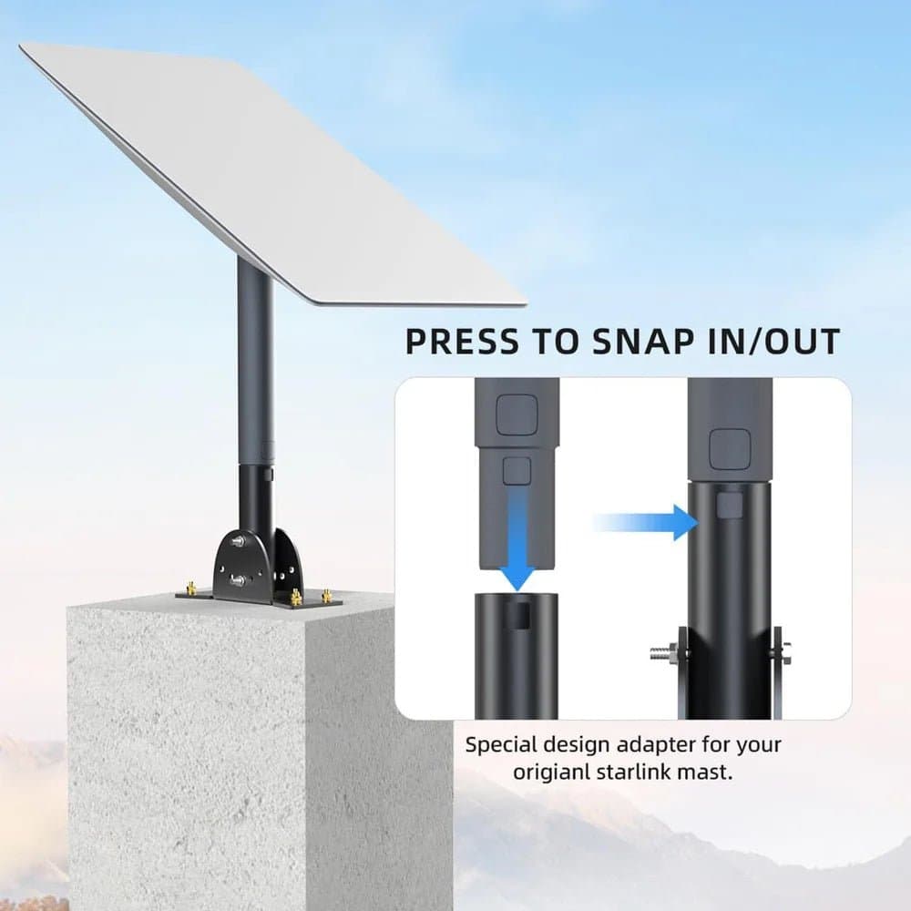 Adjustable Roof Pole Mounting Kit for Starlink Gen 2 Dish thumbnail 3