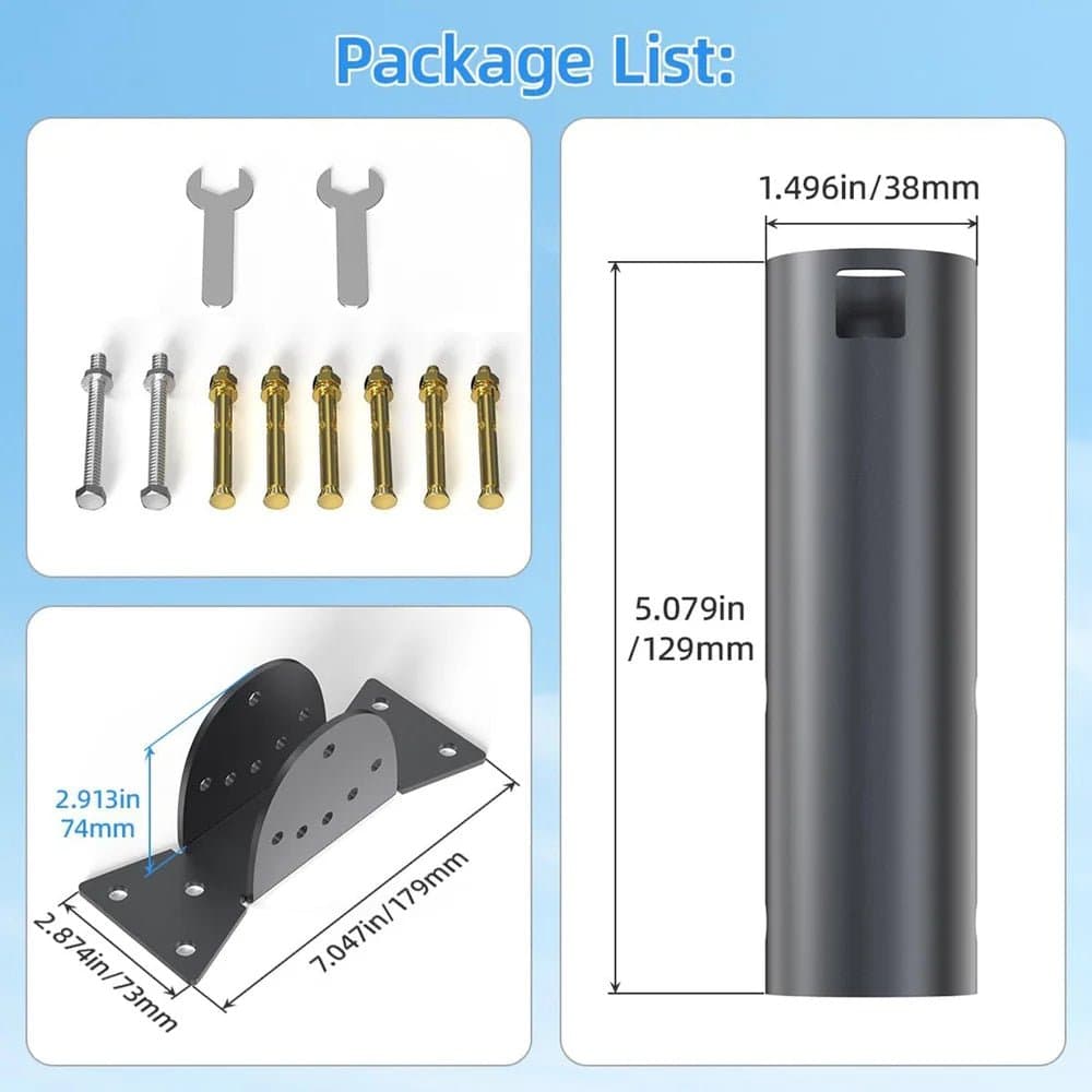Adjustable Roof Pole Mounting Kit for Starlink Gen 2 Dish thumbnail 5