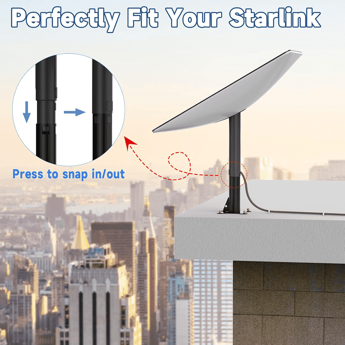 Heavy-Duty Carbon Steel Roof Mount for Starlink Gen 2 Dish thumbnail 2