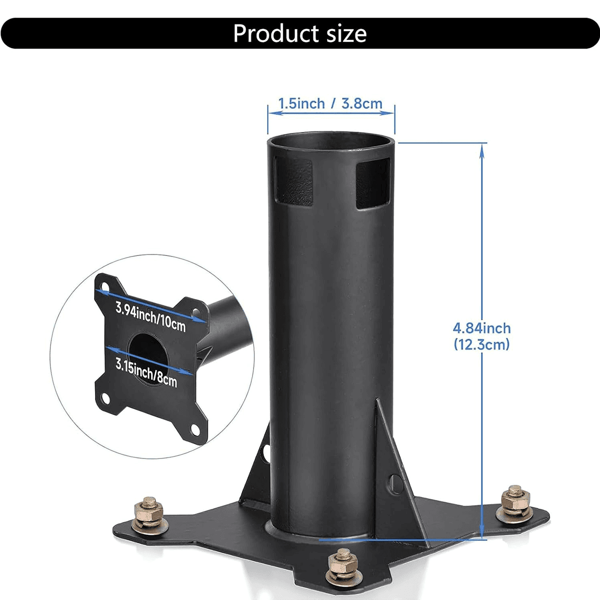 Heavy-Duty Carbon Steel Roof Mount for Starlink Gen 2 Dish thumbnail 3