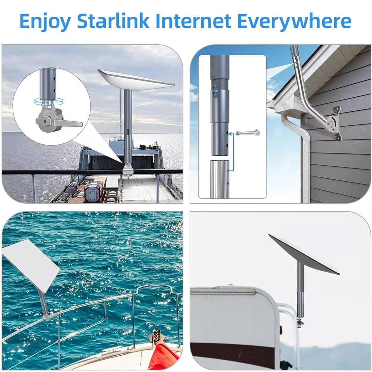 Aluminum Pipe Mount Adapter for Starlink Gen 2 Dish thumbnail 2