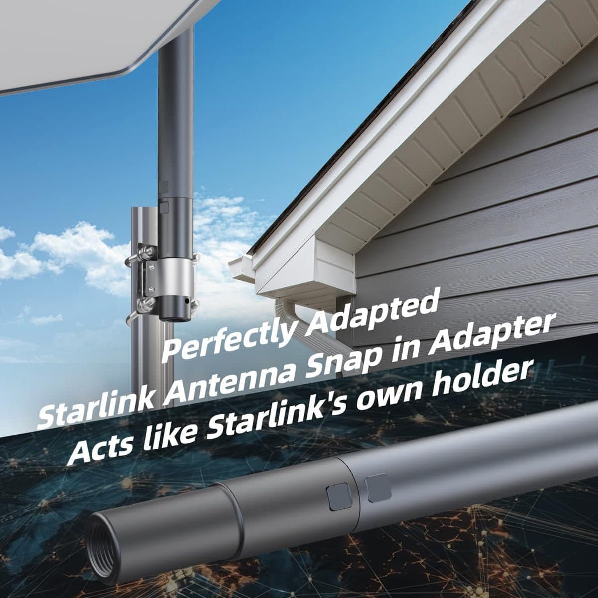 Aluminum Pipe Mount Adapter for Starlink Gen 2 Dish thumbnail 3