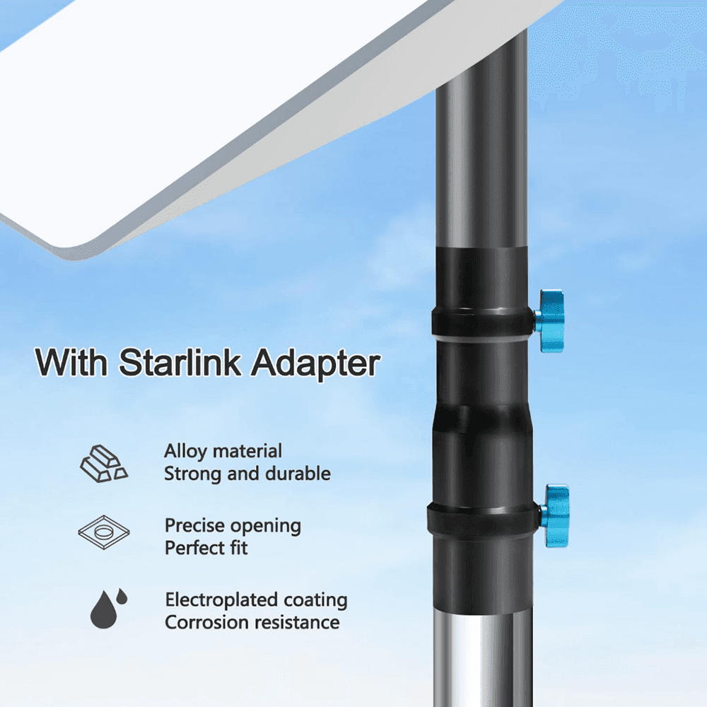 7FT Ground Pole RV Mount Kit with Adapter for Starlink Gen 2 Dish thumbnail 2