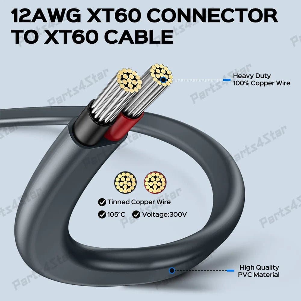 Starlink Gen 3 Performance XT60 12AWG Heavy-Duty Extension Cable - 10FT/3M thumbnail 2