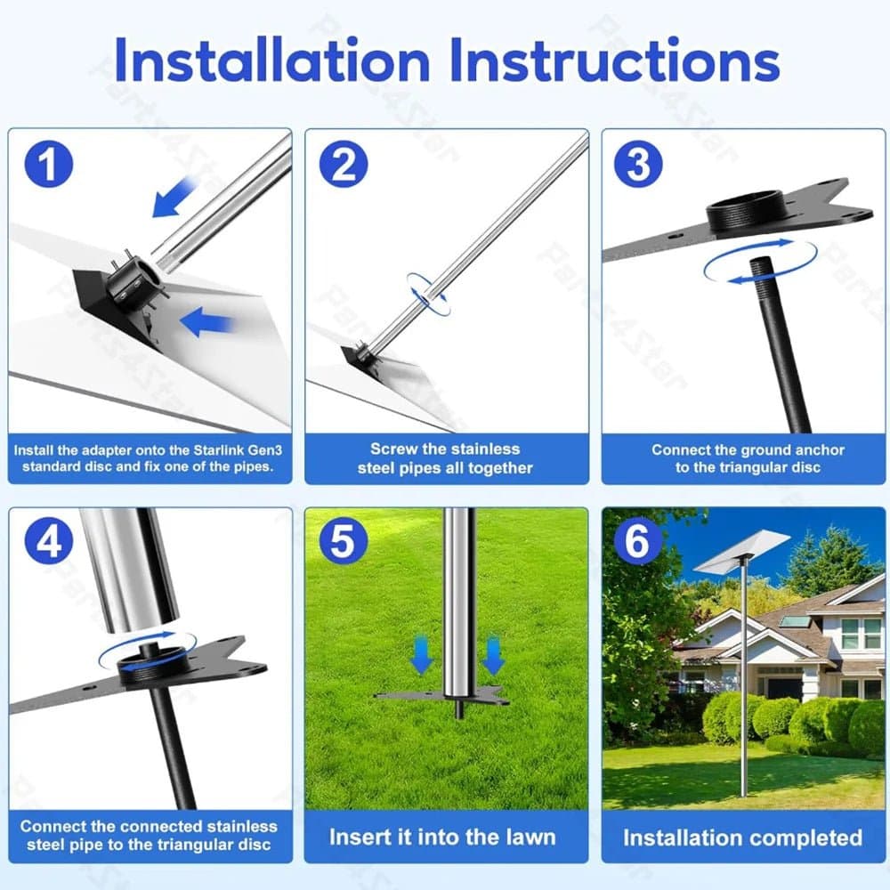 Starlink Gen 3 No-Dig Ground Anchor Kit (6.6FT) for Standard 4 / 4X thumbnail 7