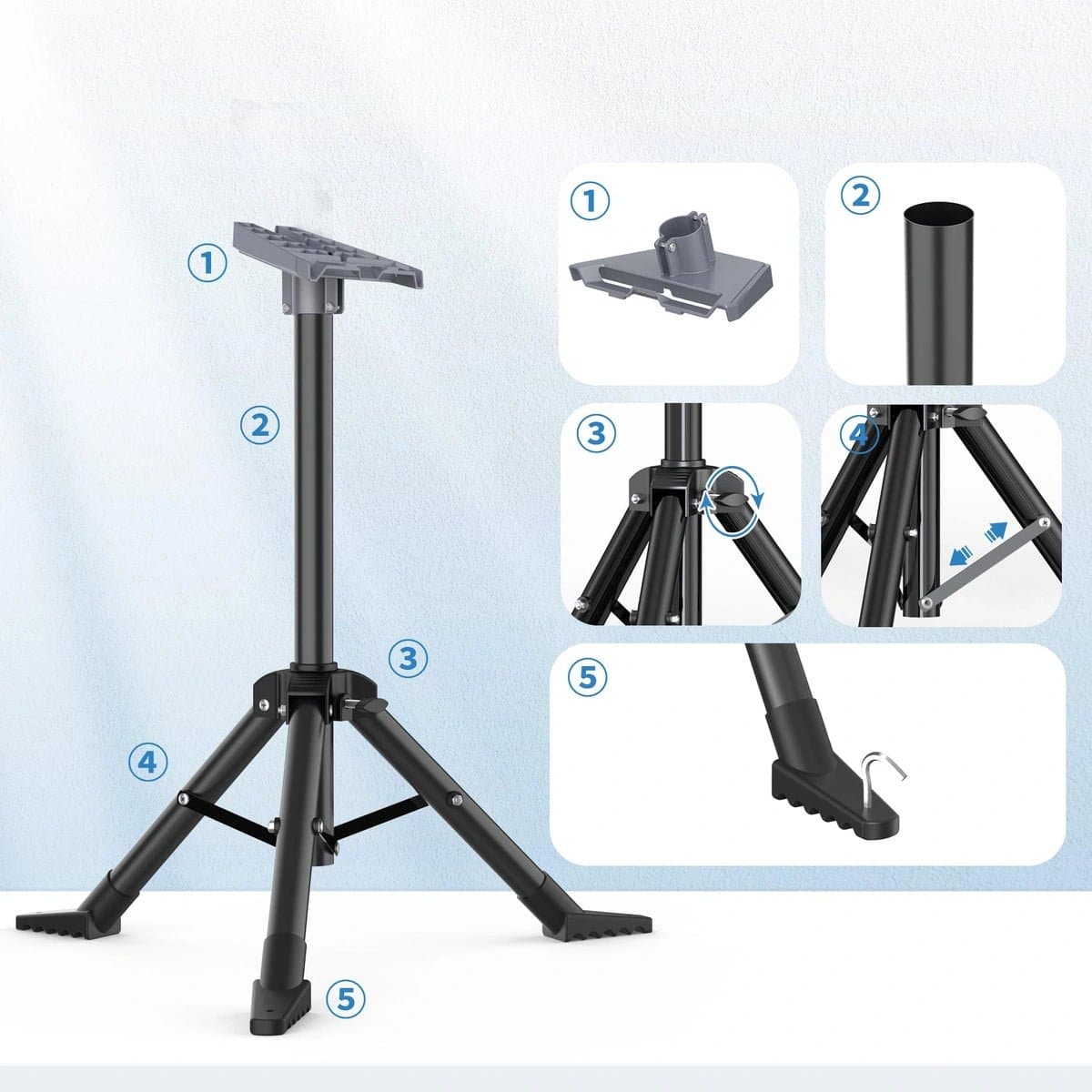 Starlink Standard 4/4X Tripod Mount - Height Adjustable, Gen 3/V3/V4 thumbnail 3