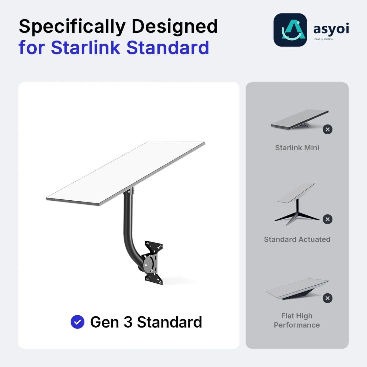 Starlink Gen 3 Adjustable Roof Wall Mount Kit for Standard 4 / 4X thumbnail 2