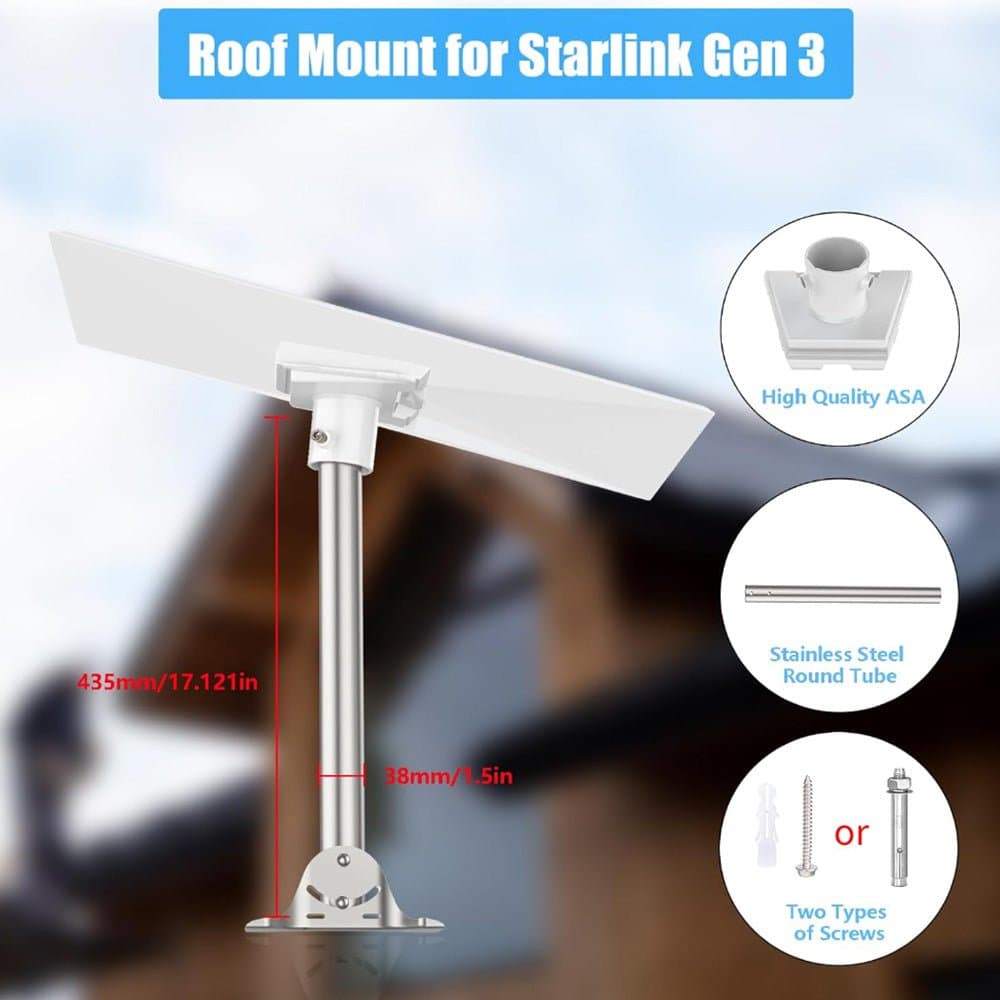 Starlink Gen 3 Straight Pipe Roof Mount Kit for Standard 4 / 4X thumbnail 5