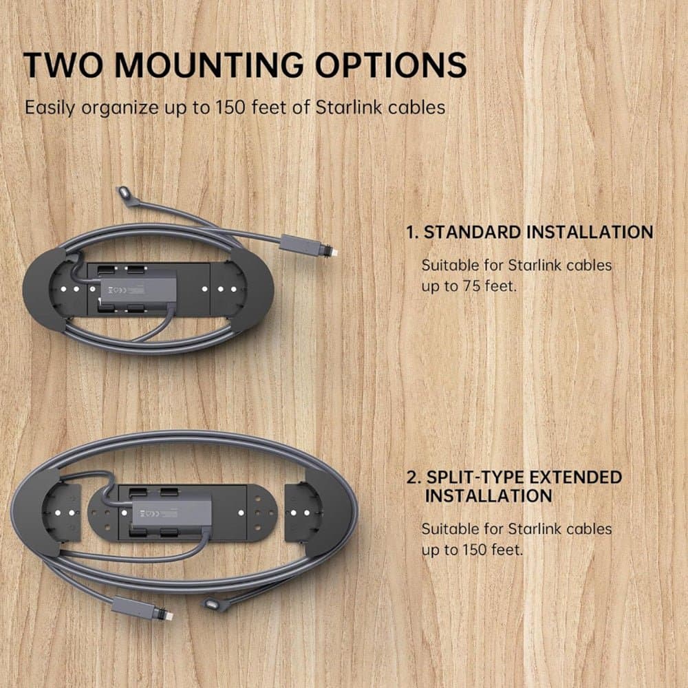 Starlink Gen 3  / Gen 2 Ethernet Cable Organizer & Caddy Mount for Standard 4 / 4X thumbnail 5