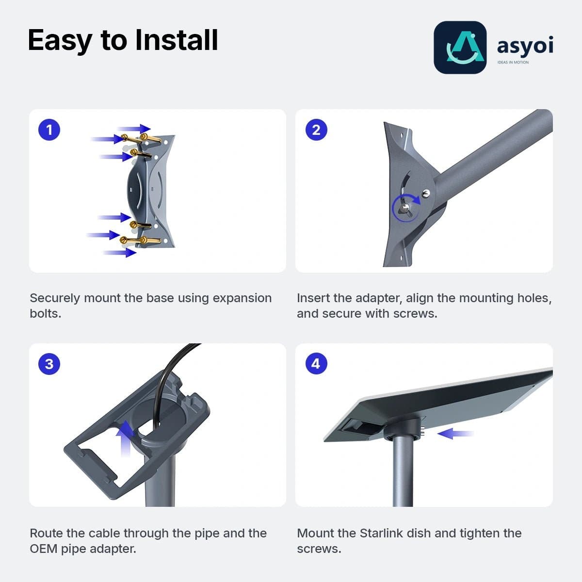 Starlink V5 Wall & Roof Mount Kit - 25 Inch Adjustable thumbnail 6