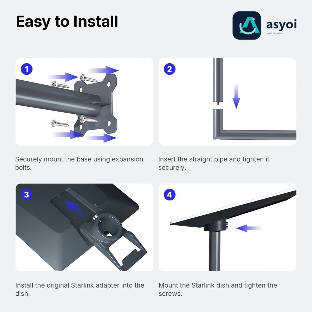 Starlink V5 Adjustable Wall Mount Kit - 13.19'' Long Extension Pole thumbnail 8