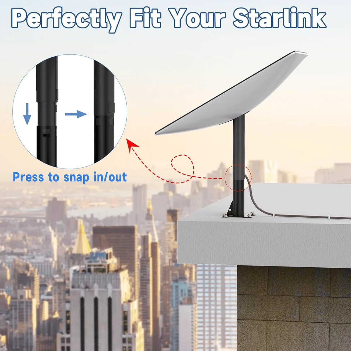Heavy-Duty Carbon Steel Roof Mount Dish for Starlink Gen 2 thumbnail 2