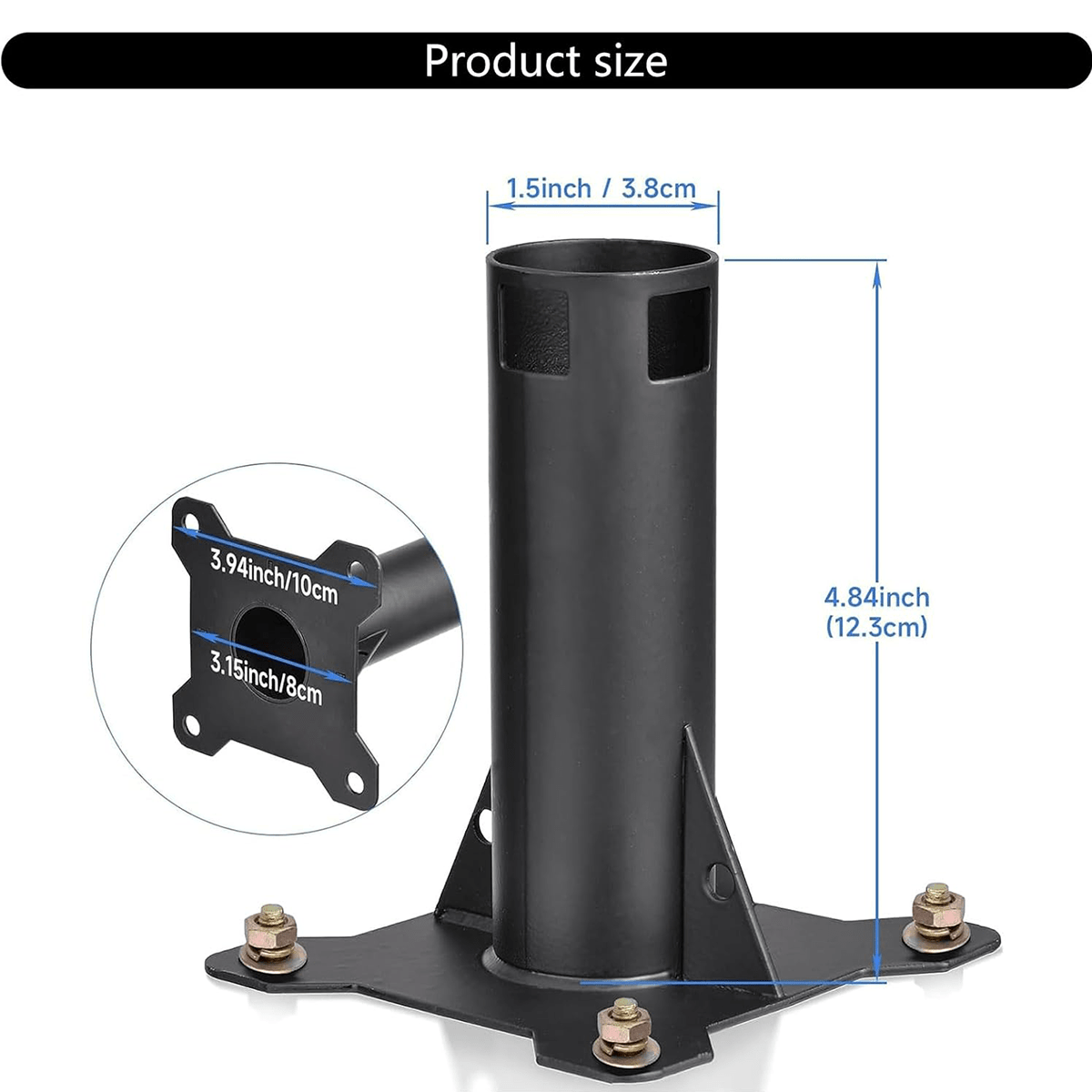 Heavy-Duty Carbon Steel Roof Mount Dish for Starlink Gen 2 thumbnail 3