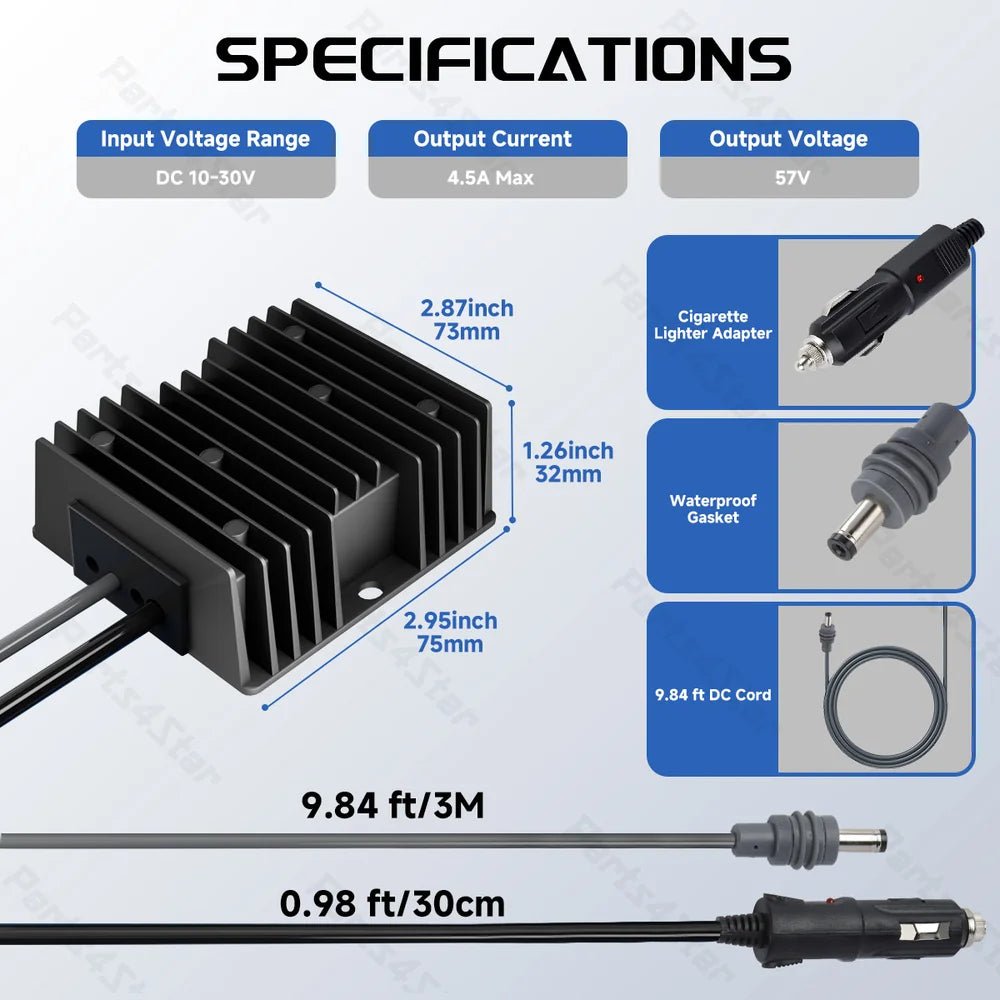 Car Adapter 12V/24V to 57V for Starlink Standard 4/4X thumbnail 2