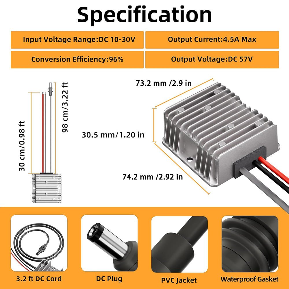 12V/24V to 57V Power Supply Adapter with DC for Starlink Standard 4/4X thumbnail 5