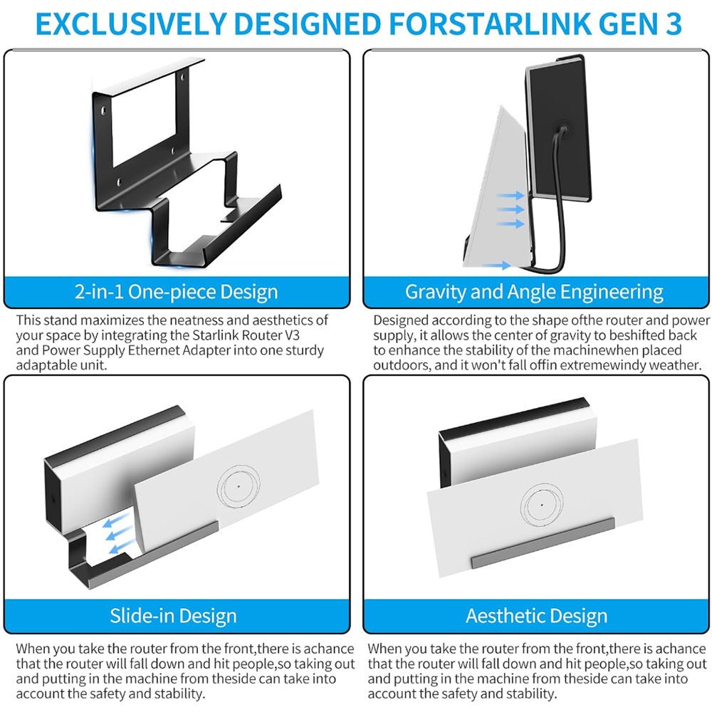 Metal Router & Power Supply Wall Mount for Starlink Standard 4/4X thumbnail 2