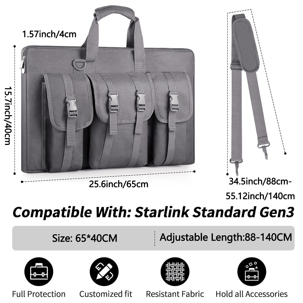 Carrying Bag -Fits Dish and Accessories for Starlink Standard 4/4X thumbnail 3