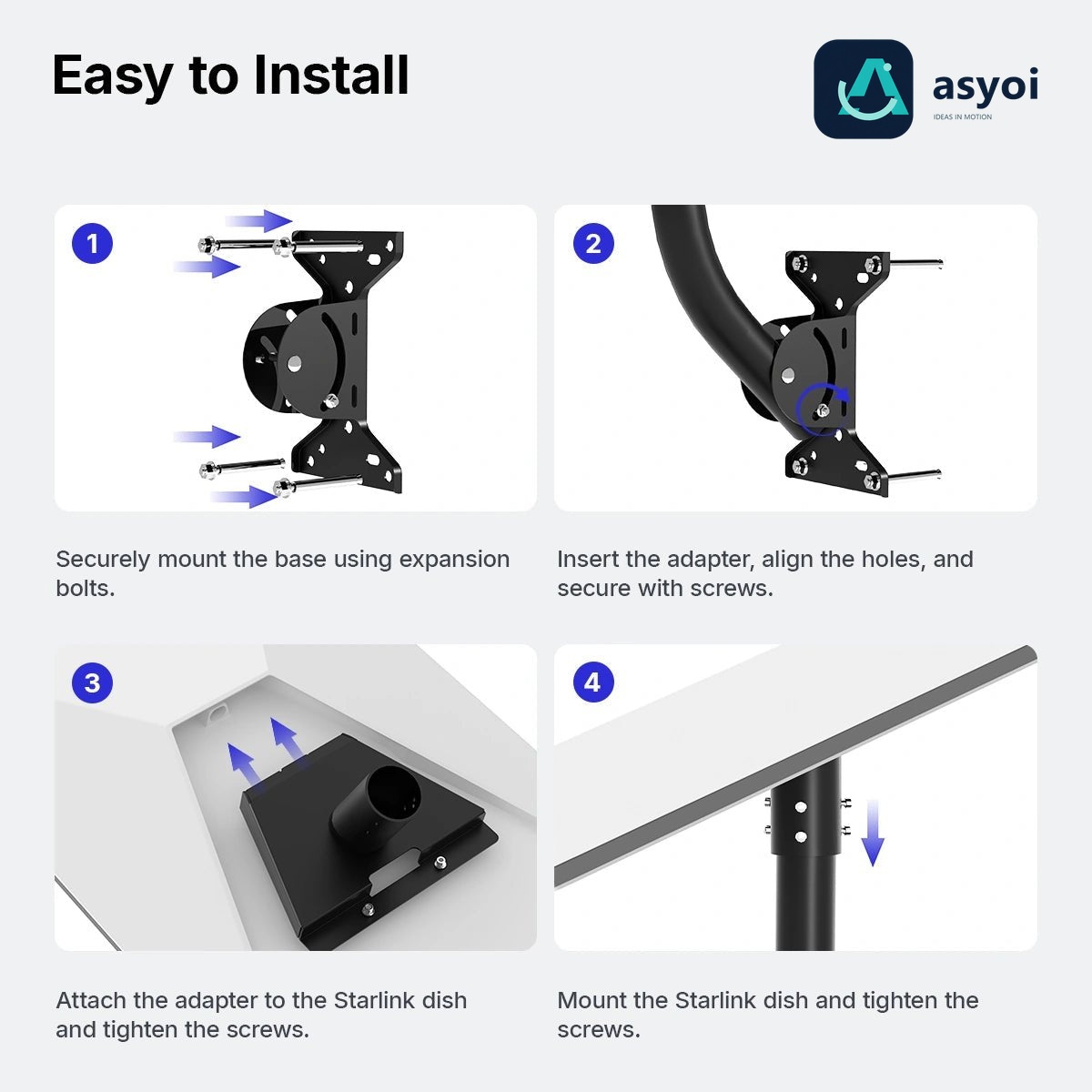 Adjustable Roof Wall Mount Kit for Starlink Standard 4/4X thumbnail 8