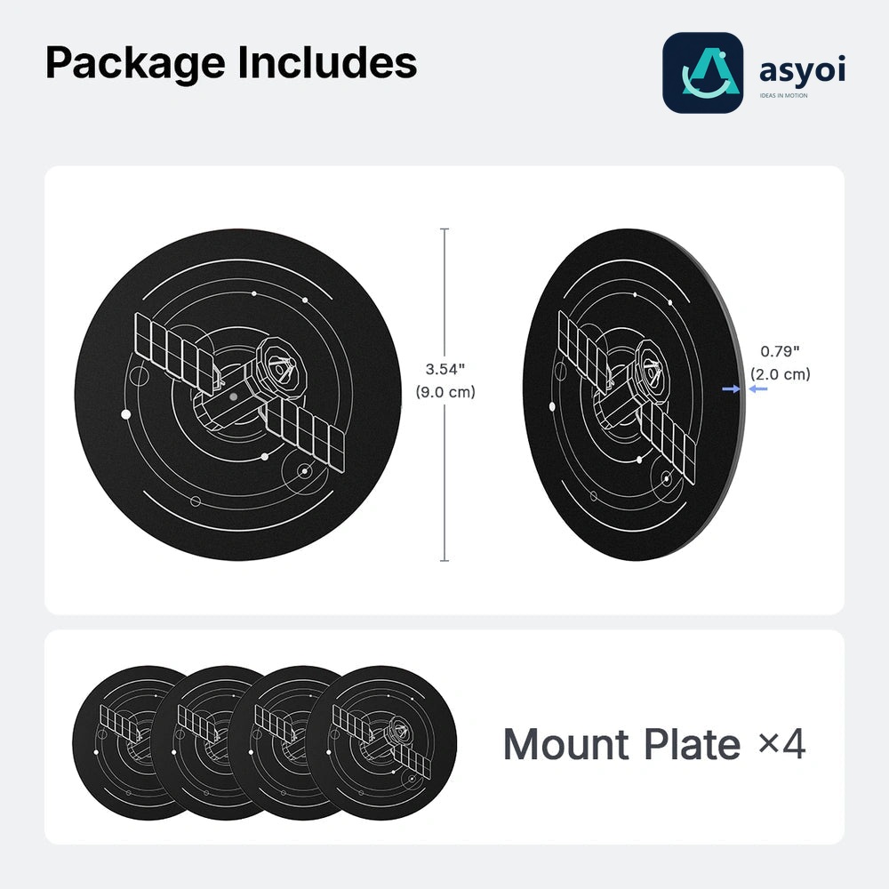Starlink Mini/Gen 3 Adhesive Magnetic Mount Plates 4PCS for Standard 4/4X, Aluminum, Glass & Fiberglass Roofs - Parts4Star