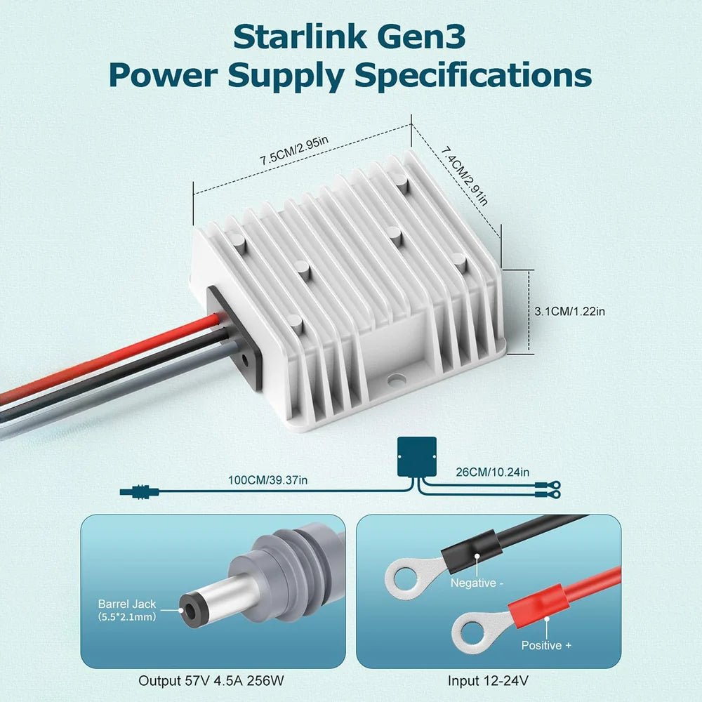 12V to 57V Power Converter Kit for Starlink Standard 4/4X thumbnail 6