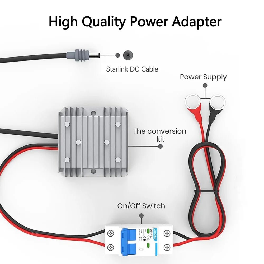 12V/24V to 57V Power Adapter with Switch for Starlink Standard 4/4X thumbnail 2