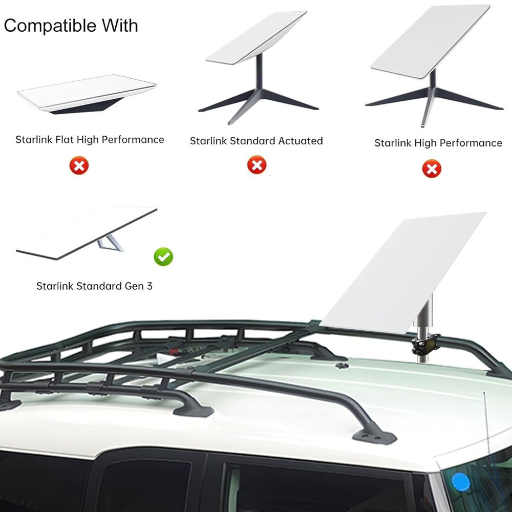Round Tube Roof Rack Mount Kit for Starlink Standard 4/4X thumbnail 7