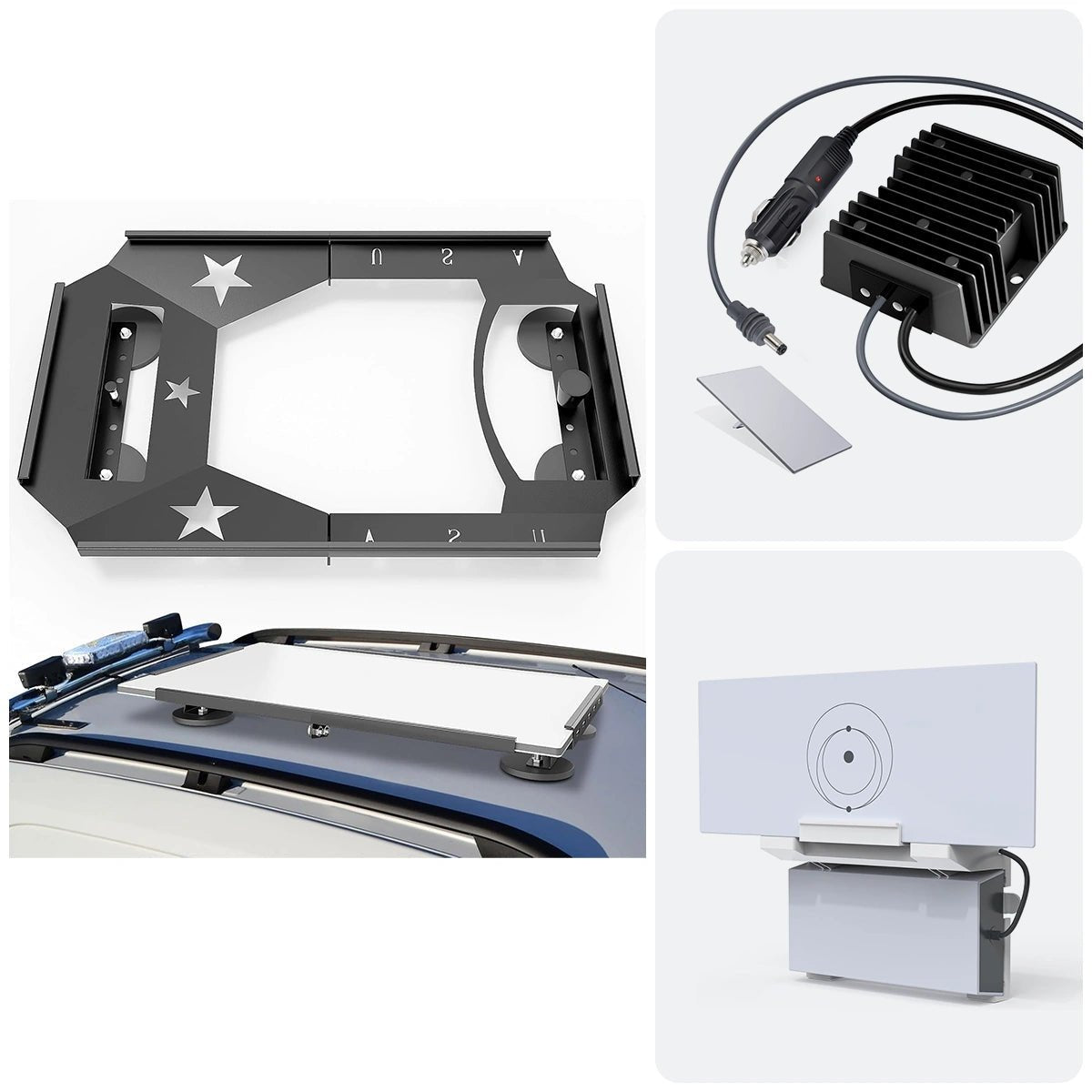 Starlink Gen 3 Flat Mount - Magnetic Quick‑Release Kit with Car Adpter & Router Mount — Standard 4/4X
